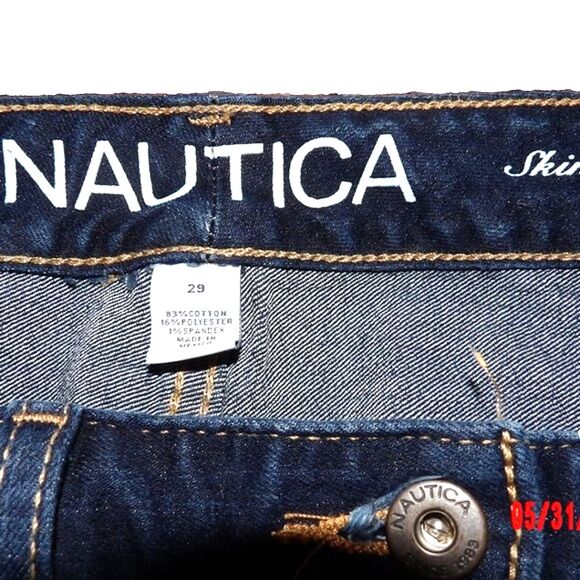 Nautica Skinny Jeans Dark Blue Low Rise Size 29 Size 8 on Conversion Denim - Picture 8 of 9
